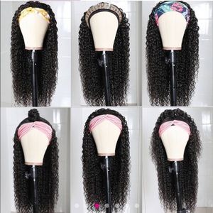 UNice 24” Curly Human Hair headband wig